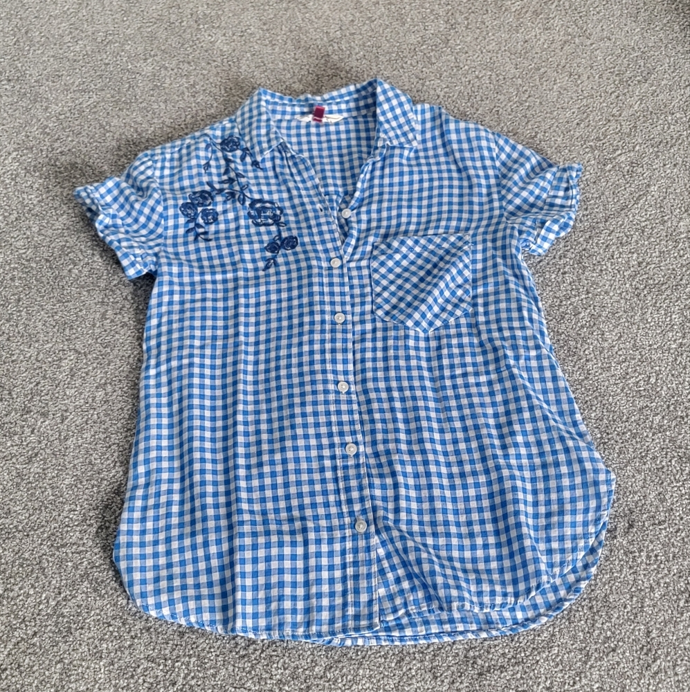 SO Blue and White Gingham Shirt